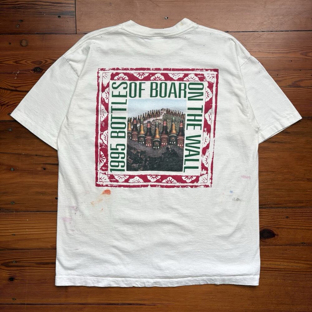 Vintage Weinhard's Beer T-Shirt Men's Size XL White 1995 Year Of The Boar Paint